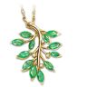 The Bradford Exchange Genuine Emerald & Diamond Nature-Inspired Pendant Necklace