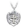 The Bradford Exchange One Nation Under God Diamond Shield Pendant Necklace