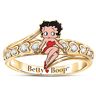 The Bradford Exchange Queen Of Class Engraved Betty Boop Ring With White Topaz