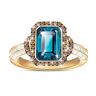 The Bradford Exchange Genuine London Blue Topaz Ring With 65 Simulated Diamonds