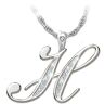 The Bradford Exchange Daughter Of Mine Personalized Sterling Silver Initial Pendant Necklace Adorned With A Diamond And Featuring A Sculpted Letter Ha