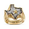 The Bradford Exchange Proud Texan Men's Ring With 26 Genuine Black Diamonds