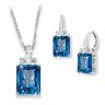 The Bradford Exchange Blue Helenite & White Topaz Pendant Necklace & Earrings Set