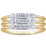 The Bradford Exchange Built On Love Women's Personalized 18K Gold-Plated Stacking Ring Set Featuring Over 1 Carat Diamonesk Simulated Diamonds - Perso