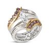 The Bradford Exchange Personalized Sterling Silver Ring With 18K Gold-Plated Accents Featuring A Unique Two-In-One Design - Personalized Jewelry