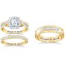 The Bradford Exchange A Day To Remember Together Personalized 18K-Gold And Platinum Plated 3 Band Wedding Ring Set Adorned With Over 6 Carats Of Simul