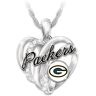 The Bradford Exchange Green Bay Packers Necklace With Enameled Logo & Crystals