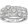 The Bradford Exchange Love Grows 3-Band Genuine Diamond Stacking Ring