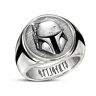 The Bradford Exchange STAR WARS Boba Fett Stainless Steel Ring Featuring A Raised Helmet Design And Personalized With Your Name In Mandalorian - Perso