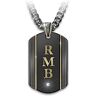 The Bradford Exchange Be Bold, Be You Grandson Black Ion-Plated Dog Tag Pendant Necklace With 24K Gold Ion Plated Accents And Personalized With Your G