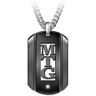 The Bradford Exchange I Love You My Son Personalized Black Rhodium-Plated Dog Tag Pendant Necklace Set With A Diamond And Laser Cut With Your Son's Mo