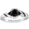 The Bradford Exchange Midnight Romance Women's Sterling Silver Ring Featuring A Swirling Ribbon Design Of Black Diamonds And White Topaz Gemstones Per