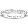 The Bradford Exchange Our Forever Love Women's Personalized Platinum Plated Wedding Ring Adorned With Diamonds And Featuring 2 Sculpted Hearts At Each