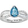 The Bradford Exchange Aquamarine Center Stone With 26 White Topaz Remembrance Ring