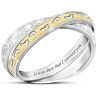 The Bradford Exchange Footprints In The Sand Engraved Interlocking Women's Ring