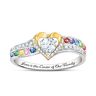 The Bradford Exchange A Mother's Love Women's Personalized Platinum-Plated Heart-Shaped Crystal Birthstone Ring With 18K Gold-Plated Accents - Persona