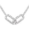 The Bradford Exchange Personalized Rhodium-Plated Necklace Featuring 2 Sculpted Links Adorned With Simulated Diamonds - Personalized Jewelry