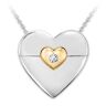 The Bradford Exchange P.S. I Love You Hidden Message Diamond Locket Necklace