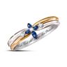 The Bradford Exchange Holy Trinity  Cross Ring With Blue Sapphire And Diamond