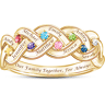 The Bradford Exchange Family Ring With Names, Birthstones & 18K-Gold Plating