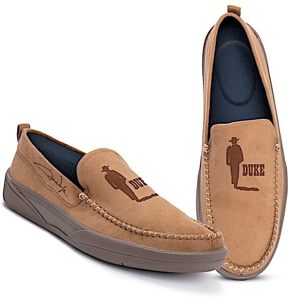 The Bradford Exchange John Wayne The Duke Men's Faux Suede Moccasins