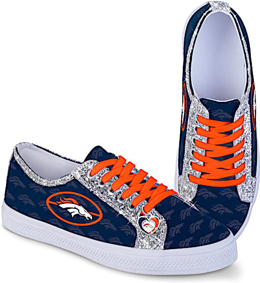 The Bradford Exchange Denver Broncos Women's Shoes With Glitter Trim