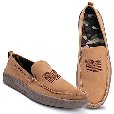 The Bradford Exchange Patriotic Pride Men's Faux Suede Moccasins The Bradford Exchange Patriotic Pride Men's Faux Suede Moccasins