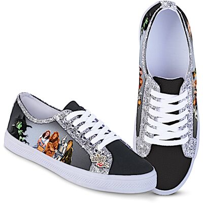 The Bradford Exchange THE WIZARD OF OZ Character Canvas Sneakers With Glitter Trim The Bradford Exchange THE WIZARD OF OZ Character Canvas Sneakers With Glitter Trim