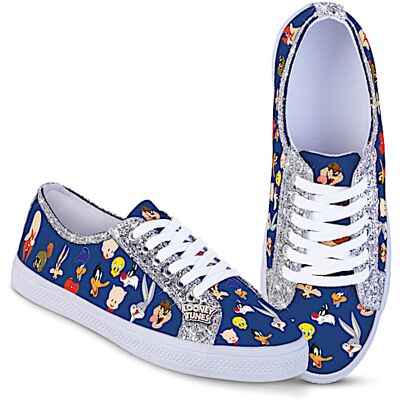 The Bradford Exchange LOONEY TUNES Character Art Ever-Sparkle Canvas Sneakers The Bradford Exchange LOONEY TUNES Character Art Ever-Sparkle Canvas Sneakers