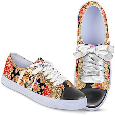 The Bradford Exchange Keith Mallett Jubilation Art Ever-Sparkle Canvas Sneakers The Bradford Exchange Keith Mallett Jubilation Art Ever-Sparkle Canvas Sneakers
