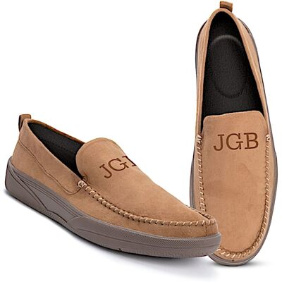 The Bradford Exchange Faux Suede Men's Moccasins Personalized With Your Initials The Bradford Exchange Faux Suede Men's Moccasins Personalized With Your Initials