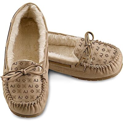 The Bradford Exchange Personalized Women's Suede Camel Moccasins With Initials The Bradford Exchange Personalized Women's Suede Camel Moccasins With Initials