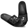 The Bradford Exchange Women's Black Slide Sandal Shoes Adorned With Elvis Art