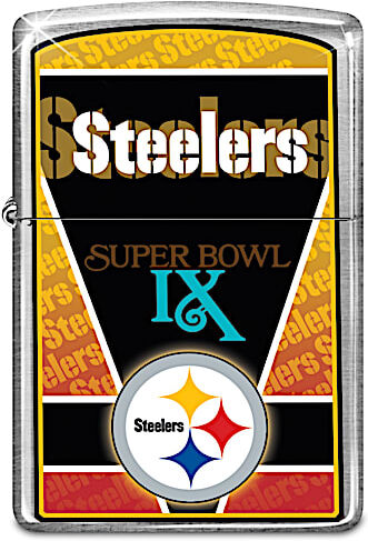 The Bradford Exchange NFL Pittsburgh Steelers Zippo Windproof Lighter Collection with Lighted Display