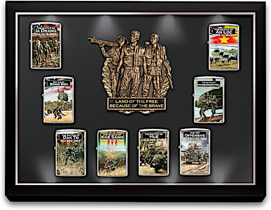 The Bradford Exchange Battles Of Vietnam Zippo Lighters With Lighted Display