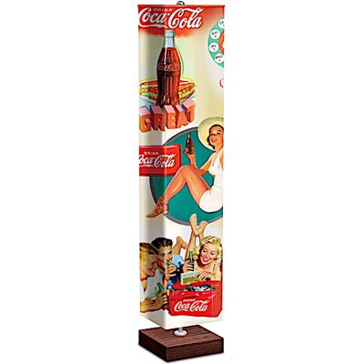 The Bradford Exchange COCA-COLA Floor Lamp With Art On 4-Sided Fabric Shade The Bradford Exchange COCA-COLA Floor Lamp With Art On 4-Sided Fabric Shade
