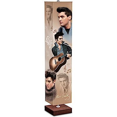 The Bradford Exchange Elvis Presley Tribute Lamp With Art On 4-Sided Fabric Shade The Bradford Exchange Elvis Presley Tribute Lamp With Art On 4-Sided Fabric Shade