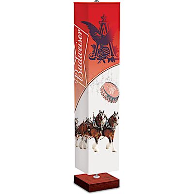 The Bradford Exchange Budweiser Floor Lamp With Four-Sided Artwork Fabric Shade The Bradford Exchange Budweiser Floor Lamp With Four-Sided Artwork Fabric Shade