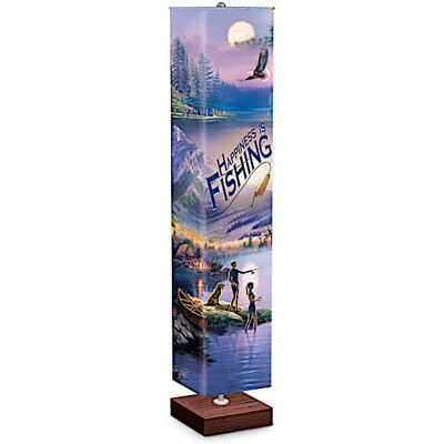The Bradford Exchange James Meger Happiness Is Fishing Four-Sided Floor Lamp The Bradford Exchange James Meger Happiness Is Fishing Four-Sided Floor Lamp
