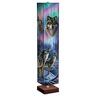 The Bradford Exchange James Meger Floor Lamp With Wolf Art On 4-Sided Fabric Shade