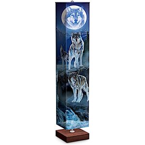 The Bradford Exchange Al Agnew Mystic Moonlight Wolf Art Floor Lamp With Foot Pedal Switch