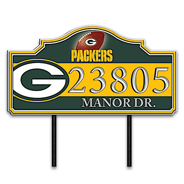 The Bradford Exchange Green Bay Packers Personalized Outdoor Address Sign