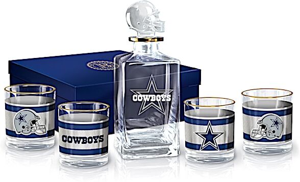 The Bradford Exchange NFL Dallas Cowboys Five Piece Decanter Set With Glasses