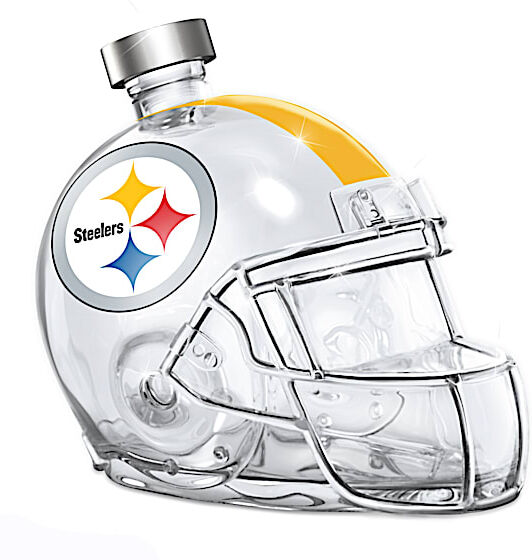 The Bradford Exchange Pittsburgh Steelers Glass Helmet Decanter