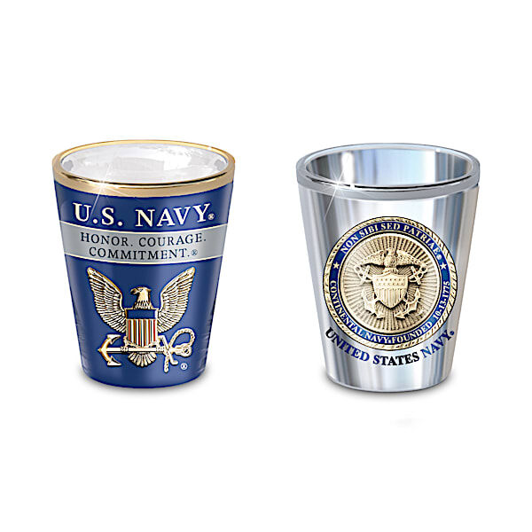 The Bradford Exchange History Of The U.S. Navy Shot Glass Collection