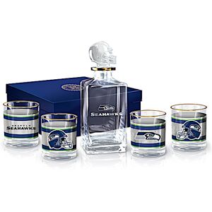 The Bradford Exchange NFL Seattle Seahawks Five-Piece Decanter Set With Glasses The Bradford Exchange NFL Seattle Seahawks Five-Piece Decanter Set With Glasses