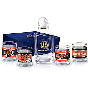 The Bradford Exchange Cincinnati Bengals NFL Glass Decanter Set The Bradford Exchange Cincinnati Bengals NFL Glass Decanter Set