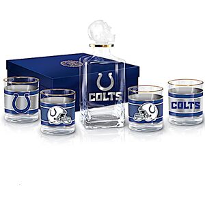 The Bradford Exchange Indianapolis Colts NFL Glass Decanter Set The Bradford Exchange Indianapolis Colts NFL Glass Decanter Set