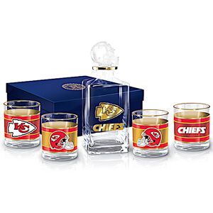 The Bradford Exchange Kansas City Chiefs NFL Glass Decanter Set The Bradford Exchange Kansas City Chiefs NFL Glass Decanter Set