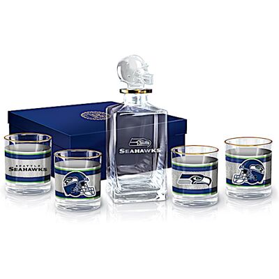 The Bradford Exchange NFL Seattle Seahawks Five-Piece Decanter Set With Glasses The Bradford Exchange NFL Seattle Seahawks Five-Piece Decanter Set With Glasses